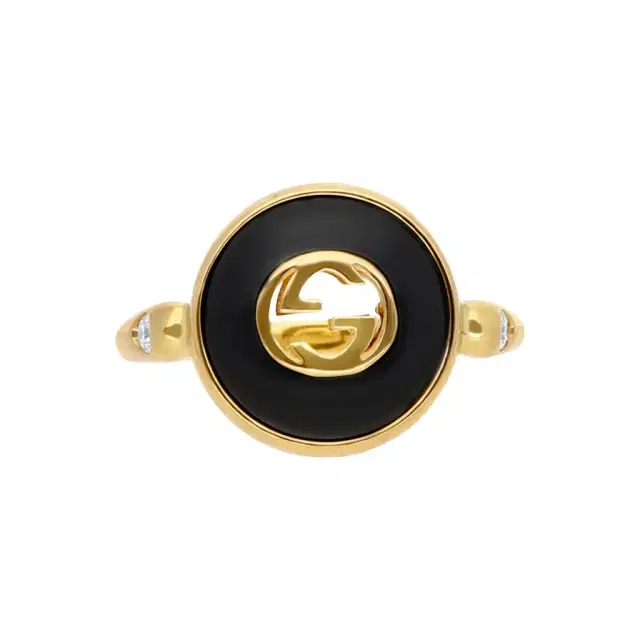 Gucci Gucci 18K Yellow Gold Onyx & Diamond Statement Ring YBC786547001009 - by The Solist