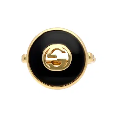 Gucci Gucci 18K Yellow Gold Onyx & Diamond Statement Ring YBC786604001017 - by The Solist | Thumbnail 1 Gucci Gucci 18K Yellow Gold Onyx & Diamond Statement Ring YBC786604001017 - by The Solist | Thumbnail 1