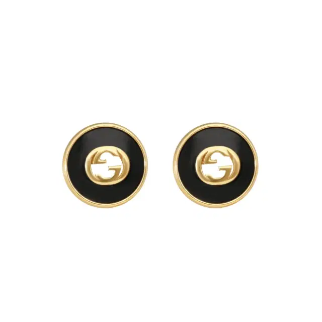 Gucci Gucci 18K Yellow Gold Onyx Stud Earrings by The Solist