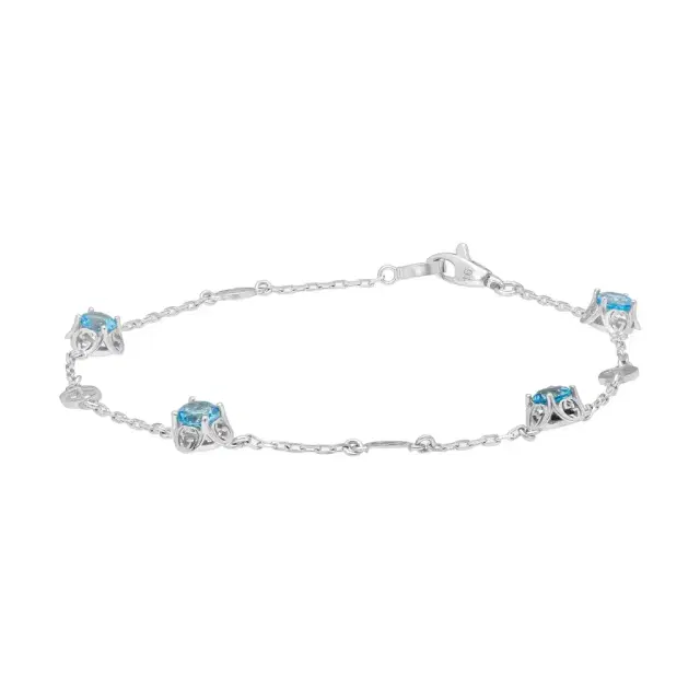 Gucci Gucci Interlocking G 18K White Gold Topaz Chain Bracelet YBA662430002016 - S (6.3 by The Solist