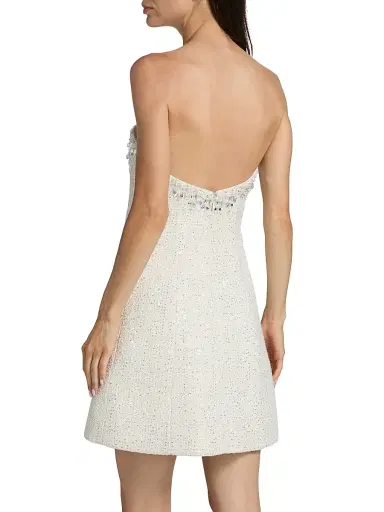 SACHIN & BABI Women's Daphne Embellished-Tweed Strapless Minidress - Alabaster - Size 12 | Thumbnail 5