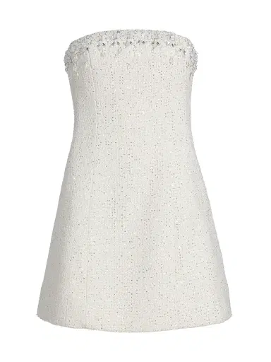 SACHIN & BABI Women's Daphne Embellished-Tweed Strapless Minidress - Alabaster - Size 12 | Thumbnail 1