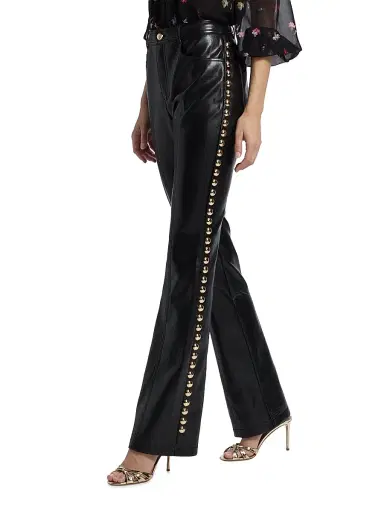 Cinq à Sept Women's Shailene Studded Faux Leather Pants - Black Gold | Thumbnail 4