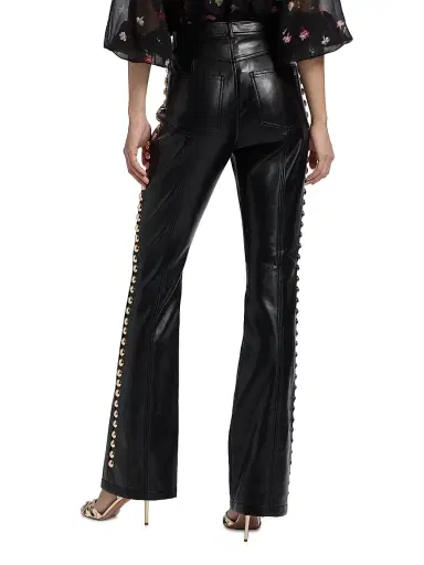 Cinq à Sept Women's Shailene Studded Faux Leather Pants - Black Gold | Thumbnail 5