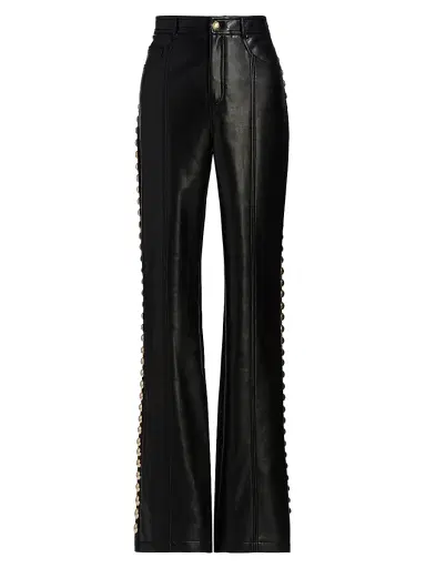 Cinq à Sept Women's Shailene Studded Faux Leather Pants - Black Gold | Thumbnail 1