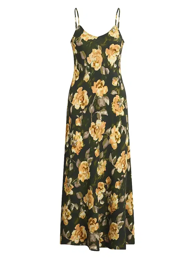 Favorite Daughter Women's The Favorite Floral V-Neck Maxi Dress - Golden Flowerbed