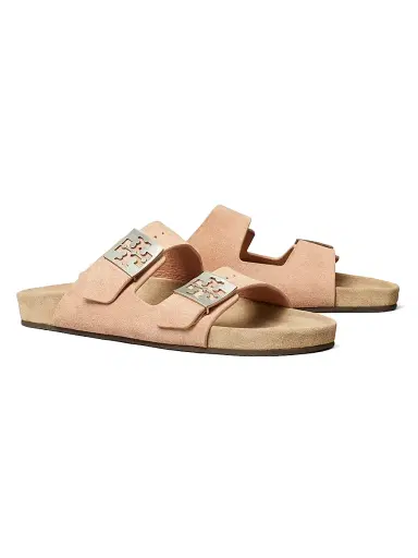 Tory Burch Women's Mellow Logo-Detail Suede Sandals - Malva Avola - Size 9.5 | Thumbnail 2