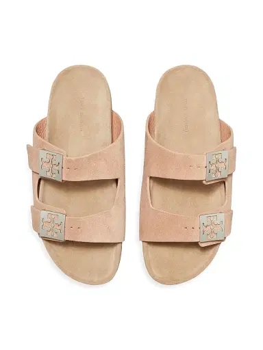 Tory Burch Women's Mellow Logo-Detail Suede Sandals - Malva Avola - Size 9.5 | Thumbnail 3