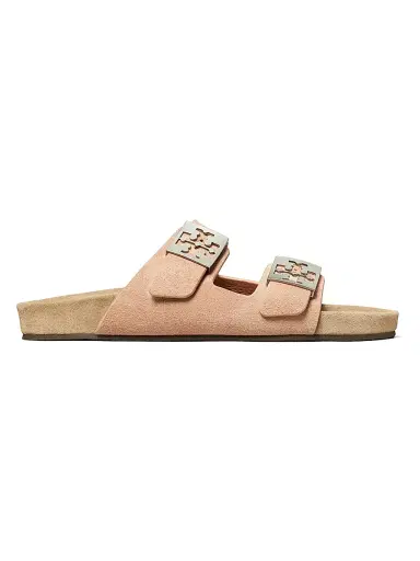 Tory Burch Women's Mellow Logo-Detail Suede Sandals - Malva Avola - Size 9.5 | Thumbnail 1