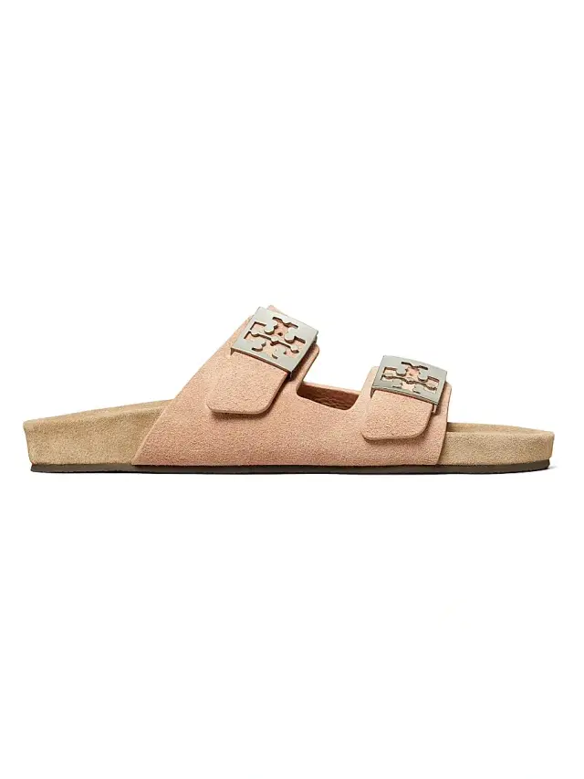 Tory Burch Women's Mellow Logo-Detail Suede Sandals - Malva Avola