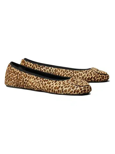 Tory Burch Women's Minnie Leopard-Print Travel Ballet Flats | Thumbnail 2 Tory Burch Women's Minnie Leopard-Print Travel Ballet Flats | Thumbnail 2