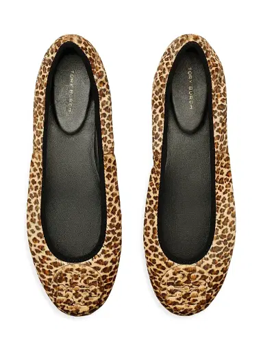 Tory Burch Women's Minnie Leopard-Print Travel Ballet Flats | Thumbnail 3 Tory Burch Women's Minnie Leopard-Print Travel Ballet Flats | Thumbnail 3