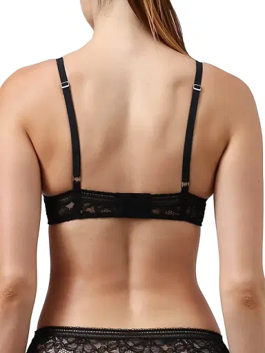Wolford Women's Graphic Lace Underwire Demi Bra - Black - Size 38D | Thumbnail 4