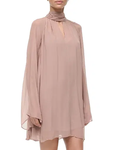 Staud Women's Esther Semi-Sheer Minidress - Taupe - Size XL | Thumbnail 4