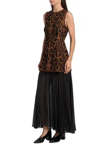 Ulla Johnson Women's Auryn Appliqué Silk Sleeveless Combo Midi-Dress - Saffron | Thumbnail 4 Ulla Johnson Women's Auryn Appliqué Silk Sleeveless Combo Midi-Dress - Saffron | Thumbnail 4