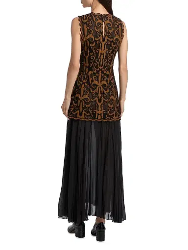 Ulla Johnson Women's Auryn Appliqué Silk Sleeveless Combo Midi-Dress - Saffron | Thumbnail 5 Ulla Johnson Women's Auryn Appliqué Silk Sleeveless Combo Midi-Dress - Saffron | Thumbnail 5