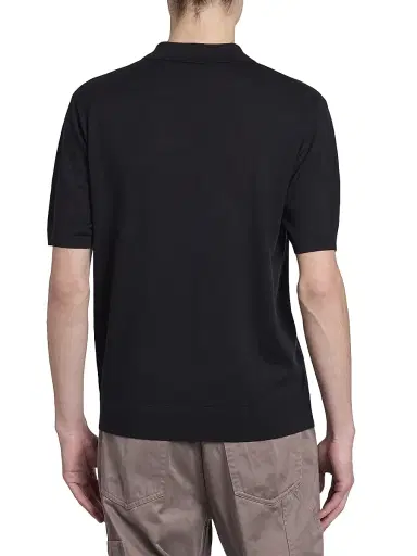 Dries Van Noten Men's Murice Cashmere Polo Shirt - Black - Size Small | Thumbnail 5