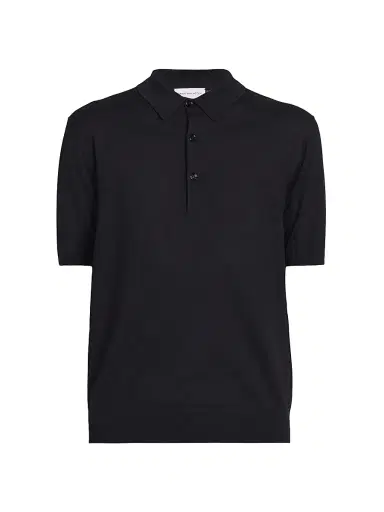 Dries Van Noten Men's Murice Cashmere Polo Shirt - Black - Size Small | Thumbnail 1