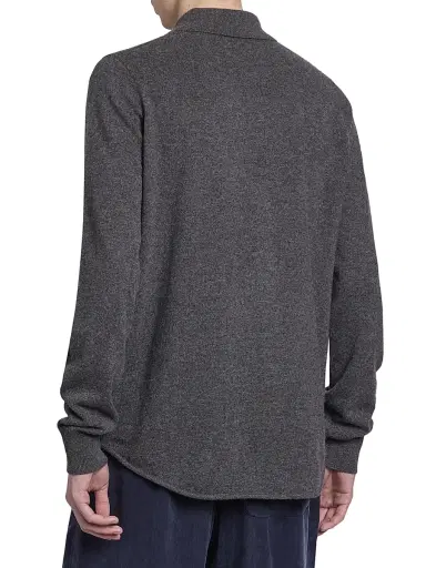 Dries Van Noten Men's Monaco Cashmere Shirt - Dark Grey - Size Medium | Thumbnail 5 Dries Van Noten Men's Monaco Cashmere Shirt - Dark Grey - Size Medium | Thumbnail 5