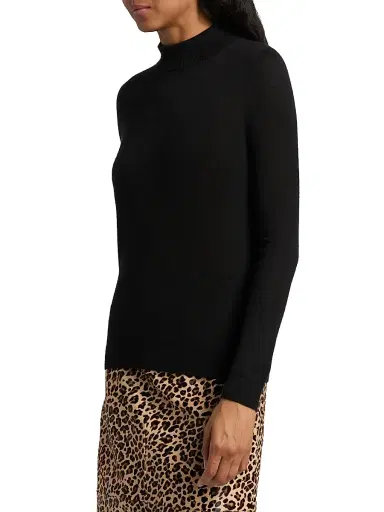 Co Women's Cashmere Turtleneck Sweater - Black - Size Large | Thumbnail 4 Co Women's Cashmere Turtleneck Sweater - Black - Size Large | Thumbnail 4