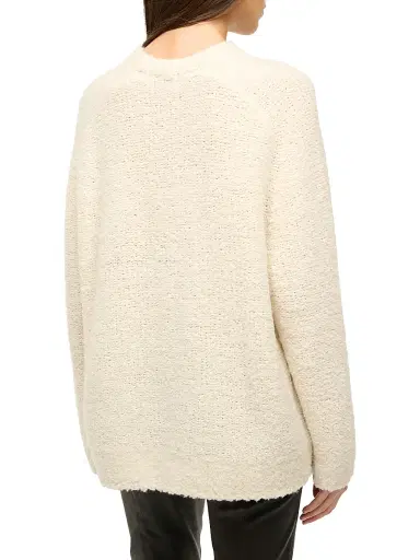 STAUD Women's Siren Scarf-Detailed Bouclé Yarn Sweater - | Thumbnail 4