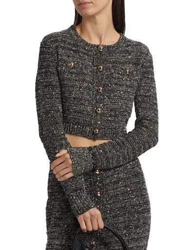 Toccin Women's Miller Sequin Knit Cardigan - Charcoal Multi | Thumbnail 3 Toccin Women's Miller Sequin Knit Cardigan - Charcoal Multi | Thumbnail 3