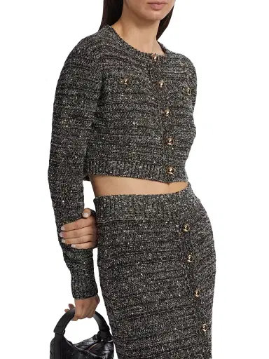 Toccin Women's Miller Sequin Knit Cardigan - Charcoal Multi | Thumbnail 6 Toccin Women's Miller Sequin Knit Cardigan - Charcoal Multi | Thumbnail 6