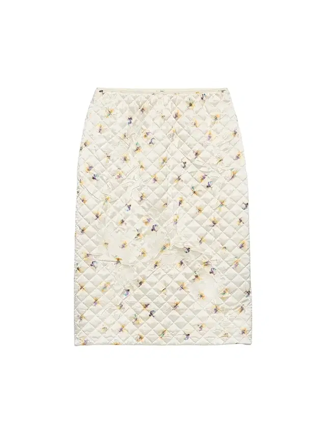 Women's Floral-Print Quilted Satin Skirt - Yellow