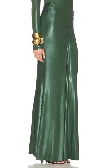 Lapointe Coated Jersey Ruched Maxi Skirt | Thumbnail 2