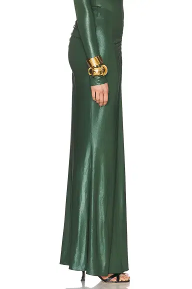 Lapointe Coated Jersey Ruched Maxi Skirt | Thumbnail 3