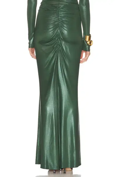 Lapointe Coated Jersey Ruched Maxi Skirt | Thumbnail 4