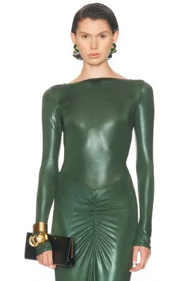 LaPointe Coated Jersey Boatneck Bodysuit | Thumbnail 1