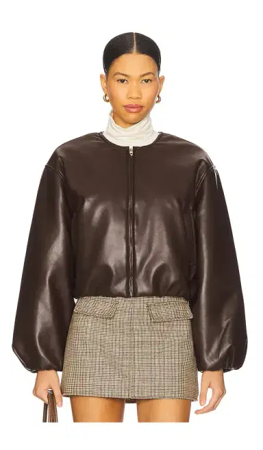 BLANKNYC Cropped Leather Bomber | Thumbnail 2 BLANKNYC Cropped Leather Bomber | Thumbnail 2