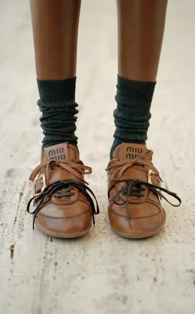 Miu Miu Buckled Leather Sneakers | Thumbnail 2 Miu Miu Buckled Leather Sneakers | Thumbnail 2