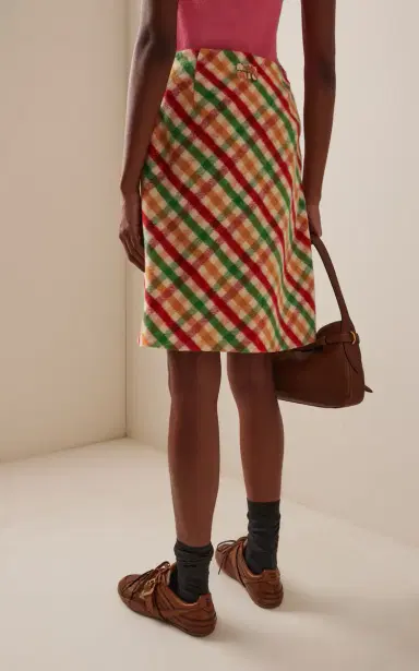 Miu Miu Checked Wool-Blend Midi Skirt | Thumbnail 5 Miu Miu Checked Wool-Blend Midi Skirt | Thumbnail 5