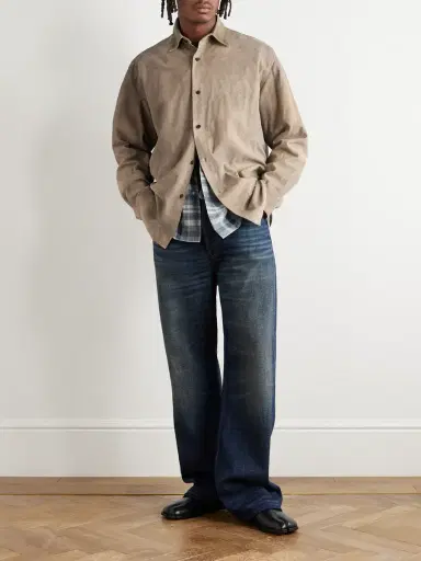 A.PRESSE Distressed Suede Shirt Jacket - Men | Thumbnail 2