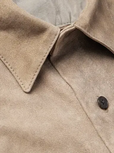 A.PRESSE Distressed Suede Shirt Jacket - Men | Thumbnail 5