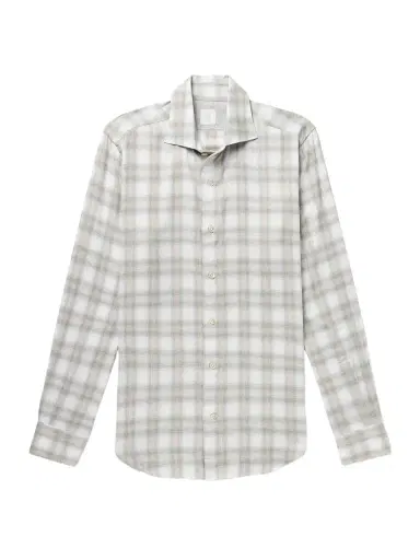 ELEVENTY Checked Cotton and Lyocell-Blend Flannel Shirt - Men | Thumbnail 1