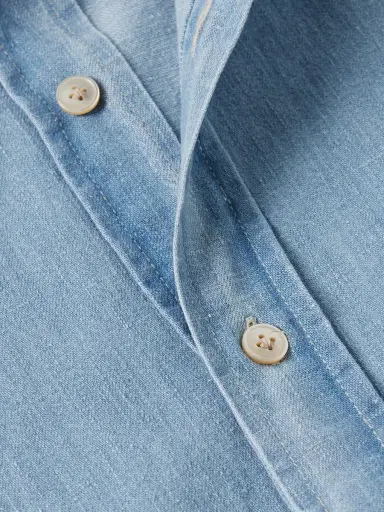 ELEVENTY Slim-Fit Cotton-Chambray Shirt - Men | Thumbnail 4 ELEVENTY Slim-Fit Cotton-Chambray Shirt - Men | Thumbnail 4