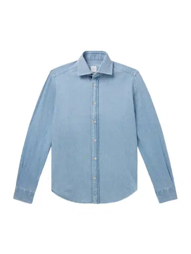 ELEVENTY Slim-Fit Cotton-Chambray Shirt - Men | Thumbnail 1 ELEVENTY Slim-Fit Cotton-Chambray Shirt - Men | Thumbnail 1