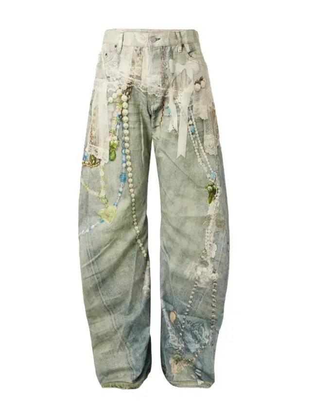 2006 Wide-Leg Printed Jeans - Men