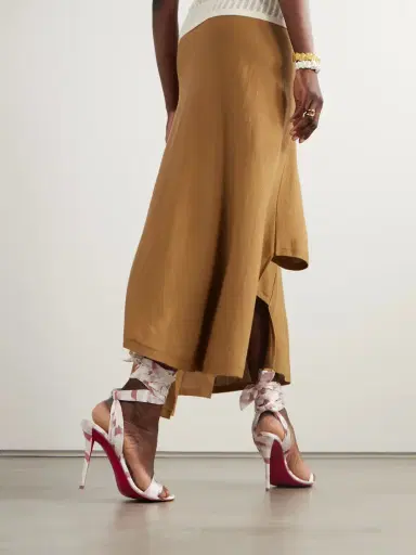 Christian Louboutin Miss Z 100 Printed Satin Sandals | Thumbnail 2 Christian Louboutin Miss Z 100 Printed Satin Sandals | Thumbnail 2