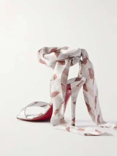 Christian Louboutin Miss Z 100 Printed Satin Sandals | Thumbnail 3 Christian Louboutin Miss Z 100 Printed Satin Sandals | Thumbnail 3