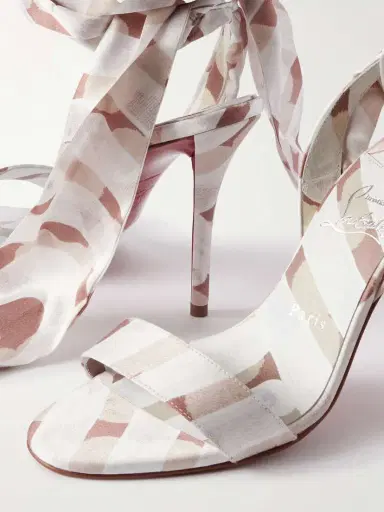 Christian Louboutin Miss Z 100 Printed Satin Sandals | Thumbnail 4 Christian Louboutin Miss Z 100 Printed Satin Sandals | Thumbnail 4