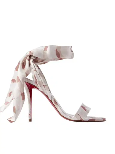 Christian Louboutin Miss Z 100 Printed Satin Sandals | Thumbnail 1 Christian Louboutin Miss Z 100 Printed Satin Sandals | Thumbnail 1