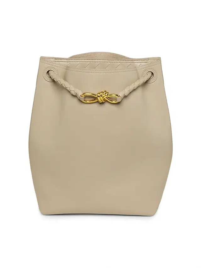 Bottega Veneta Women's Borsa Leather Bucket Bag - Ecru Muse Brass