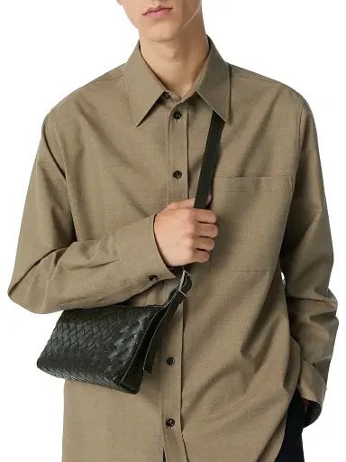 Bottega Veneta Men's Traveler Intrecciato Leather Phone Pouch | Thumbnail 2 Bottega Veneta Men's Traveler Intrecciato Leather Phone Pouch | Thumbnail 2