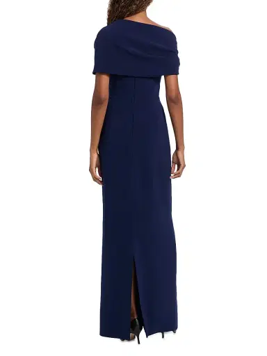 Carolina Herrera Women's Draped Off-the-Shoulder Column Gown - Dark Navy - Size 12 | Thumbnail 5 Carolina Herrera Women's Draped Off-the-Shoulder Column Gown - Dark Navy - Size 12 | Thumbnail 5