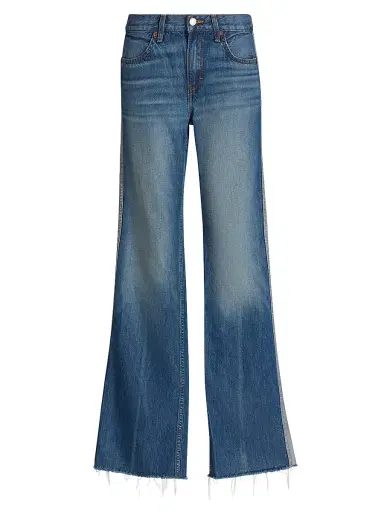 Re/done Women's Track Californian Straight-Leg Jeans - Viper Blue | Thumbnail 1 Re/done Women's Track Californian Straight-Leg Jeans - Viper Blue | Thumbnail 1