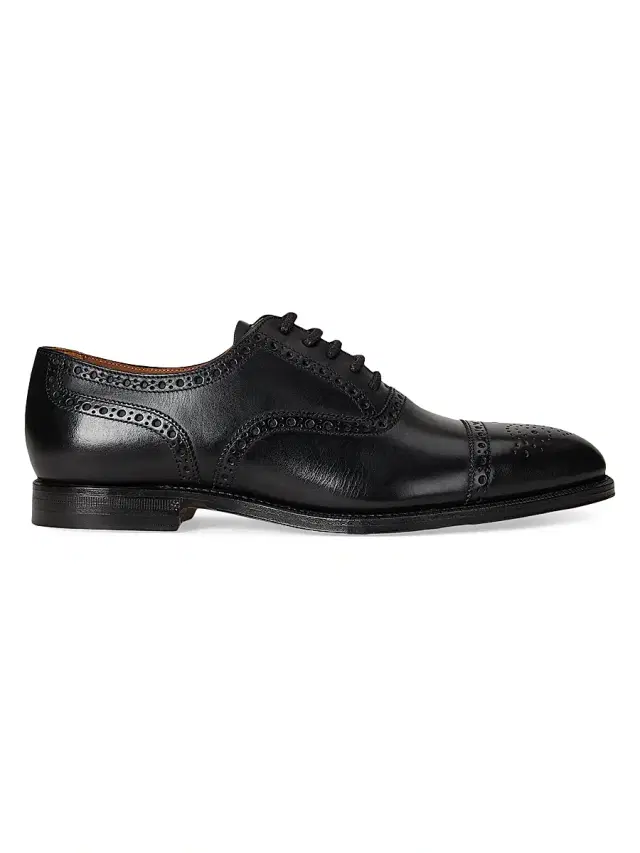 Polo Ralph Lauren Men's Maestra Perforated Leather Oxfords - Black